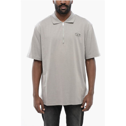 Cotton Jersey T-VOR-OD Polo Shirt with Half-Zip Closure and