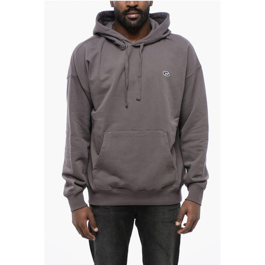 Solid Color S-ROB-HOOD-DOVAL-PJ Hoodie with Patch Pocket