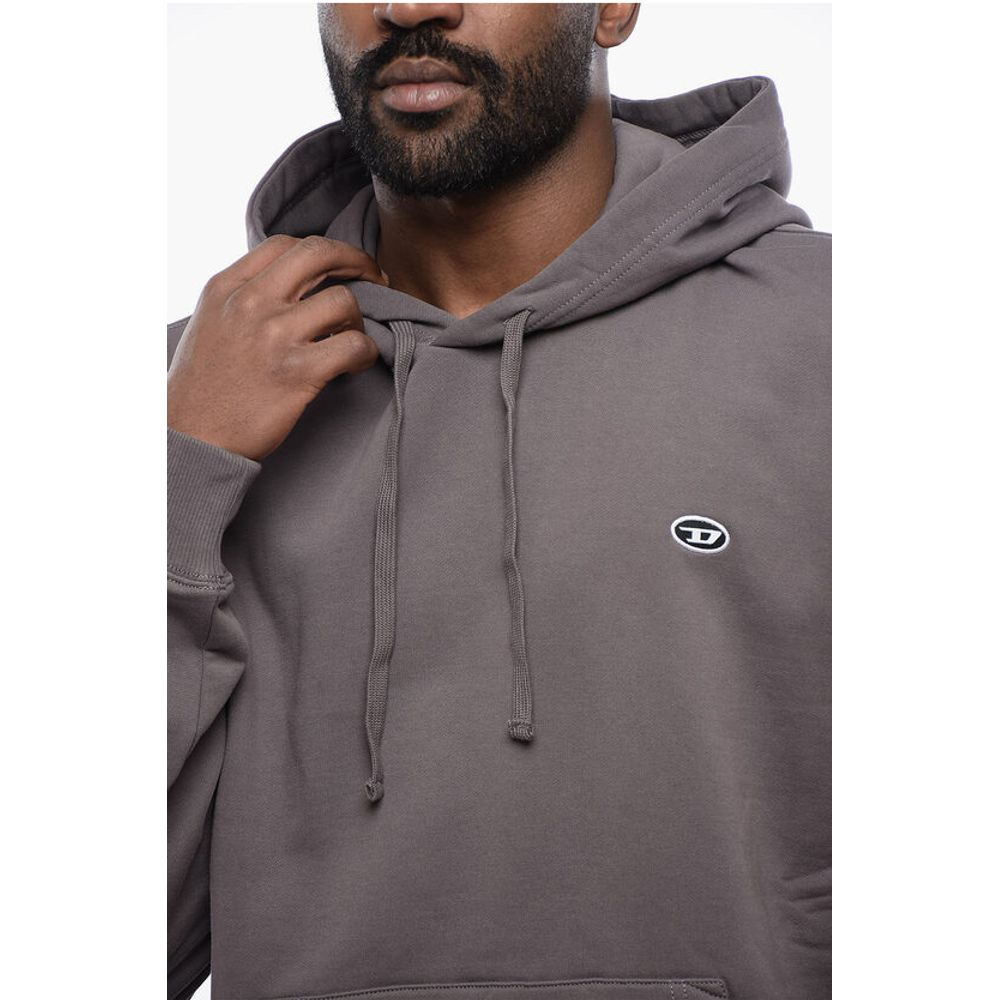 Solid Color S-ROB-HOOD-DOVAL-PJ Hoodie with Patch Pocket