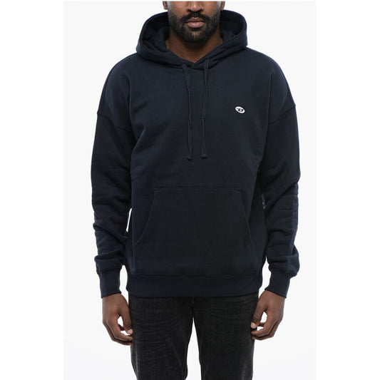 Solid Color S-ROB-HOOD-DOVAL-PJ Hoodie with Patch Pocket