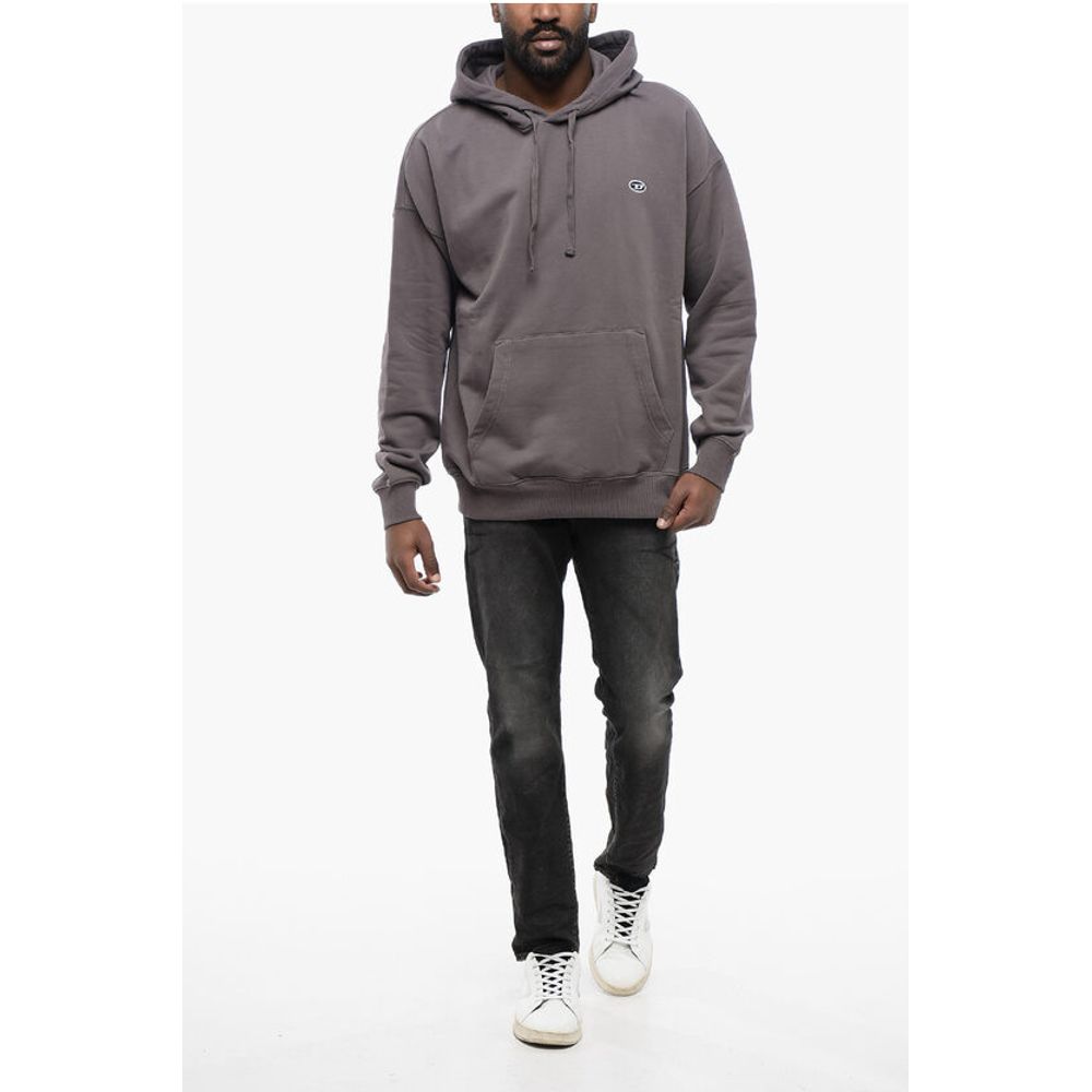 Solid Color S-ROB-HOOD-DOVAL-PJ Hoodie with Patch Pocket