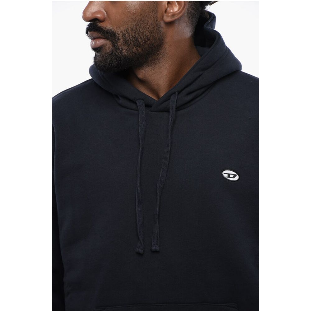 Solid Color S-ROB-HOOD-DOVAL-PJ Hoodie with Patch Pocket