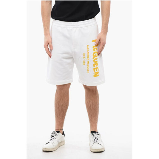 Brushed Cotton Shorts with Printed Logo