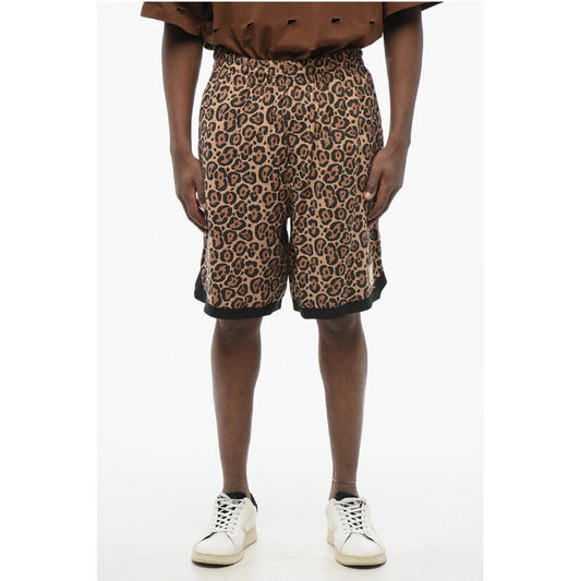 EMPORIO Animal Patterned Fabric Reversible Shorts