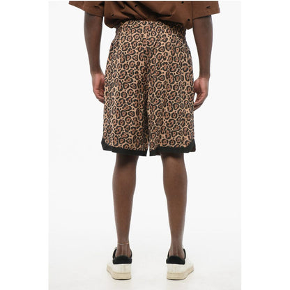 EMPORIO Animal Patterned Fabric Reversible Shorts