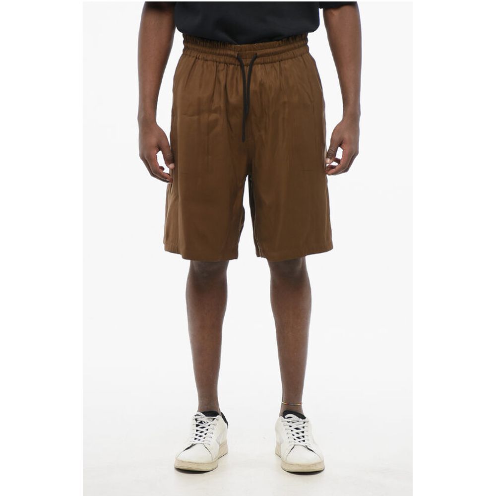EMPORIO Animal Patterned Fabric Reversible Shorts
