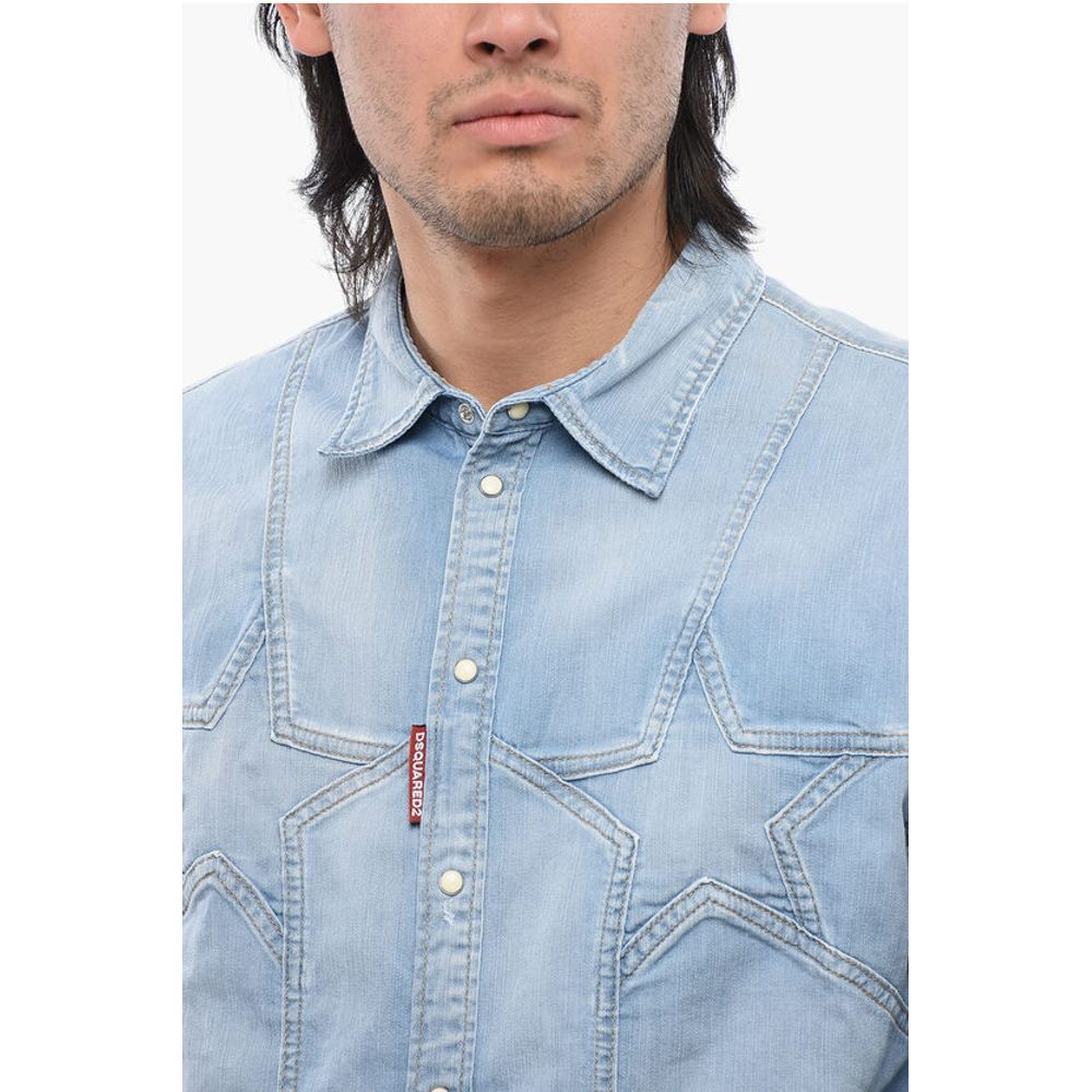 Star Motif Denim Shirt