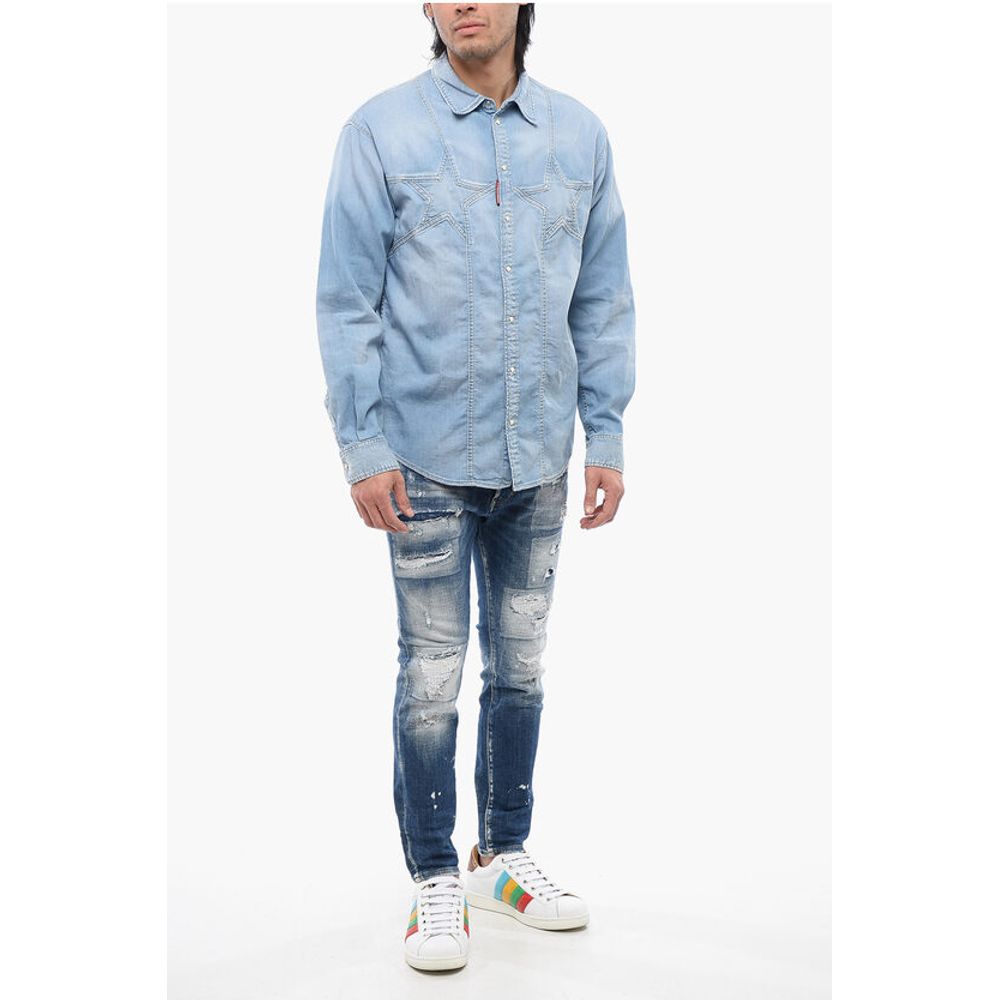 Star Motif Denim Shirt