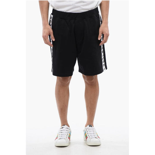 Relax Fit Brushed Cotton Jogger Shorts With Logoed Band