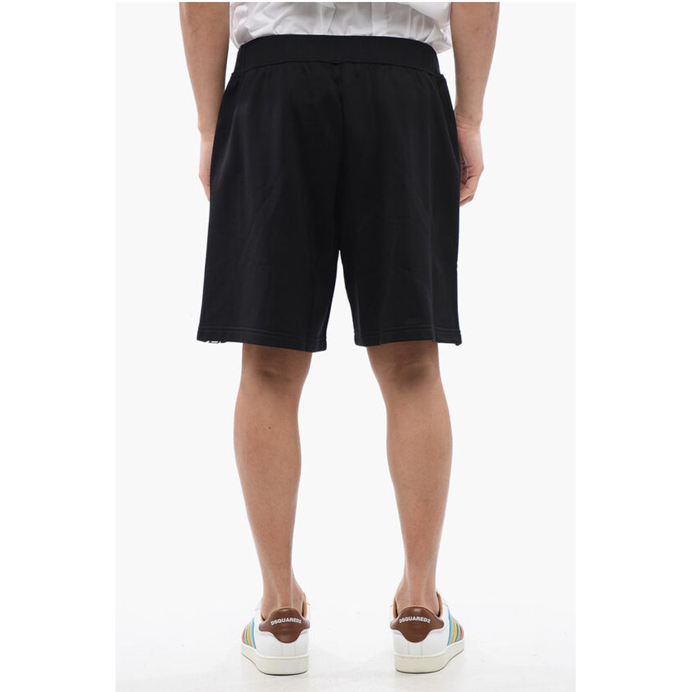 Relax Fit Brushed Cotton Jogger Shorts With Logoed Band