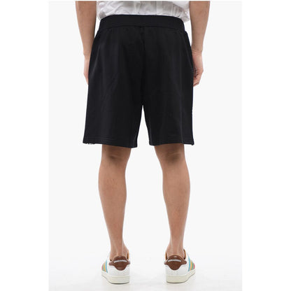 Relax Fit Brushed Cotton Jogger Shorts With Logoed Band