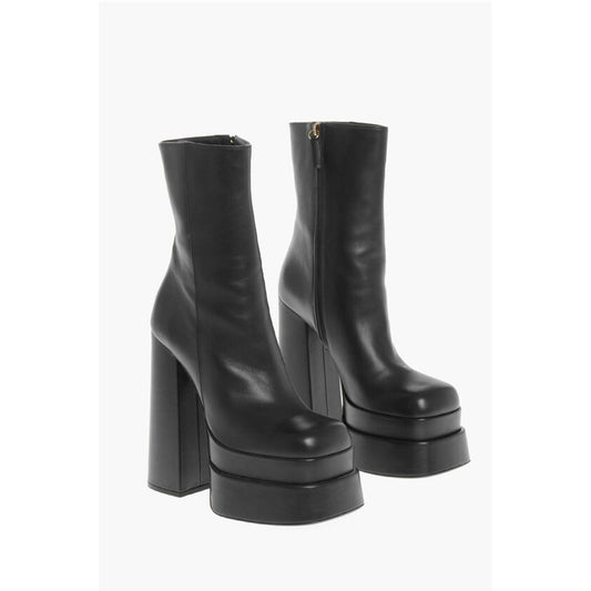 Leather HYPER Platform Booties with Inner Zip 16cm