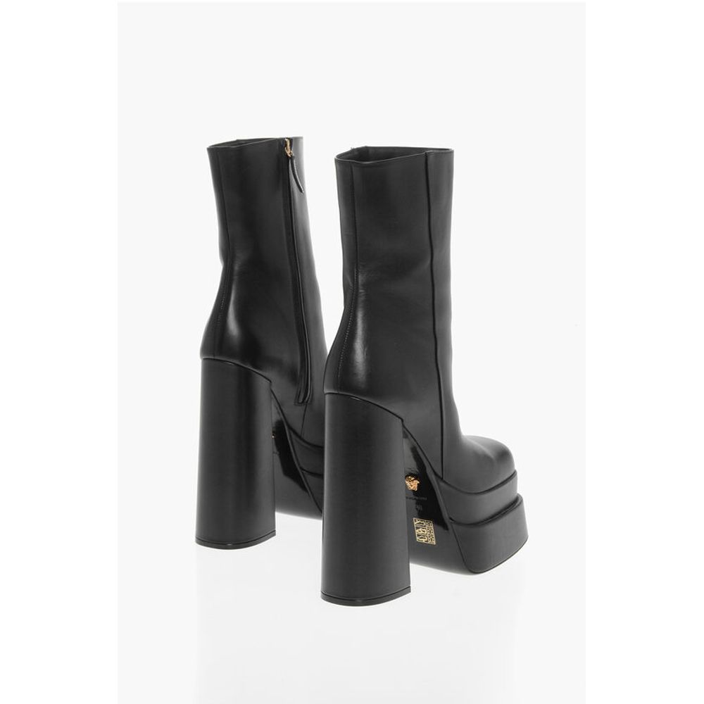 Leather HYPER Platform Booties with Inner Zip 16cm