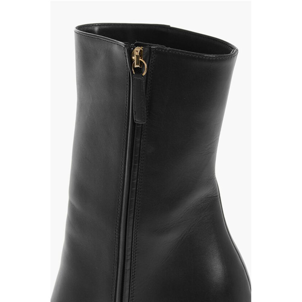 Leather HYPER Platform Booties with Inner Zip 16cm