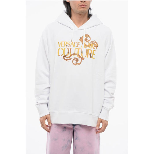 JEANS COUTURE Brushed Cotton Hoodie with Printed Logo