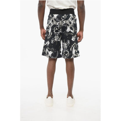 JEANS COUTURE Brushed Cotton Shorts with Barocco Motif