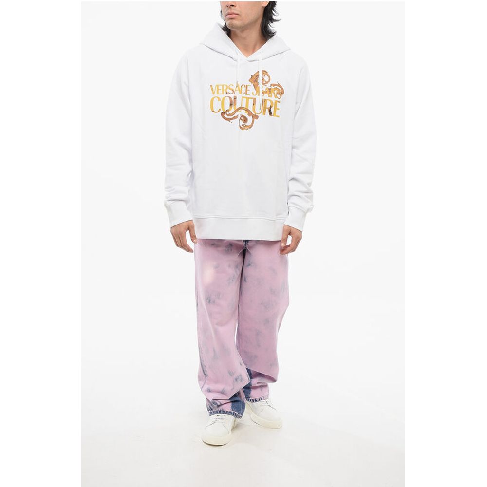 JEANS COUTURE Brushed Cotton Hoodie with Printed Logo
