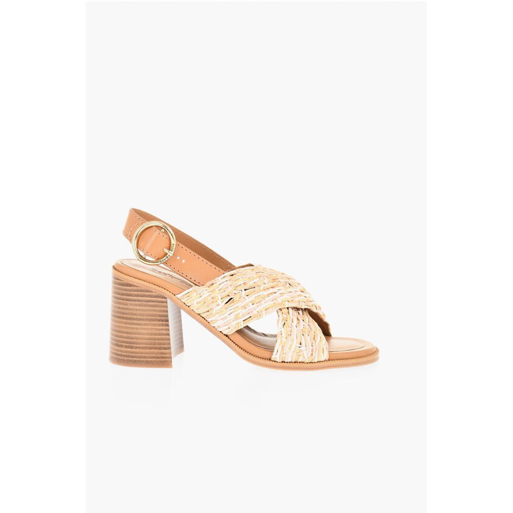 Criss-Cross Braided Sandals Heel 9 cm