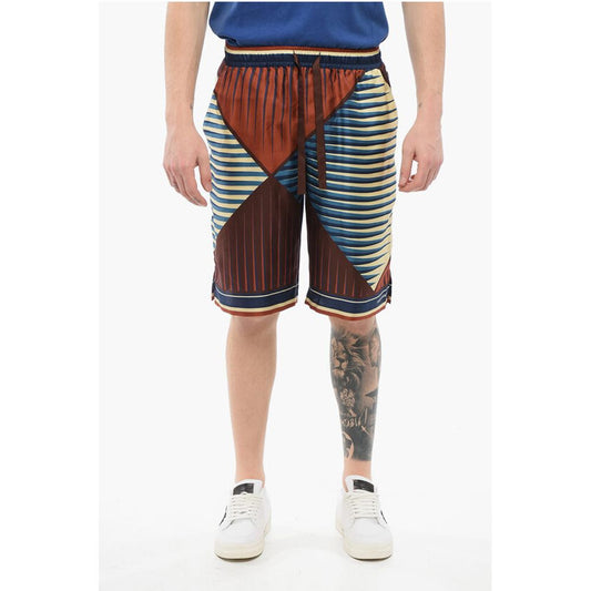 Geometric Patterned Silk Shorts