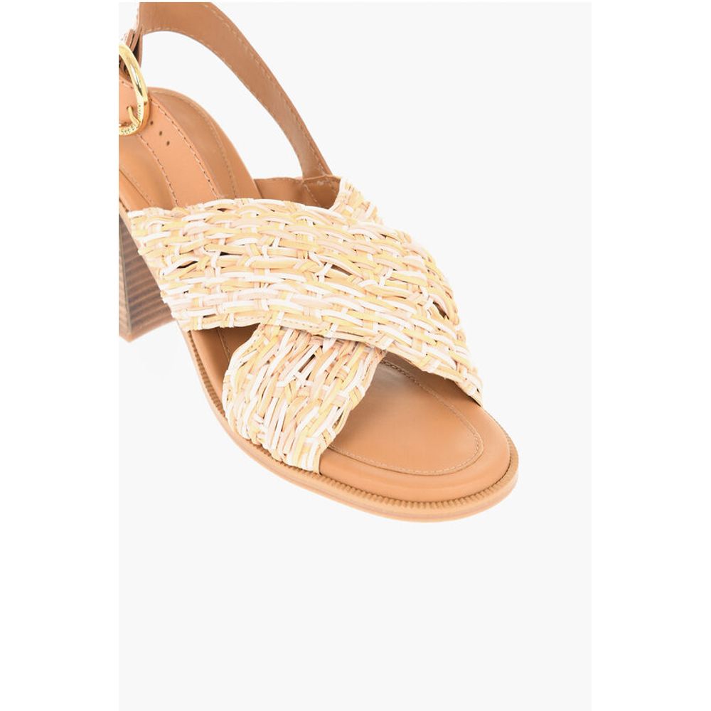 Criss-Cross Braided Sandals Heel 9 cm