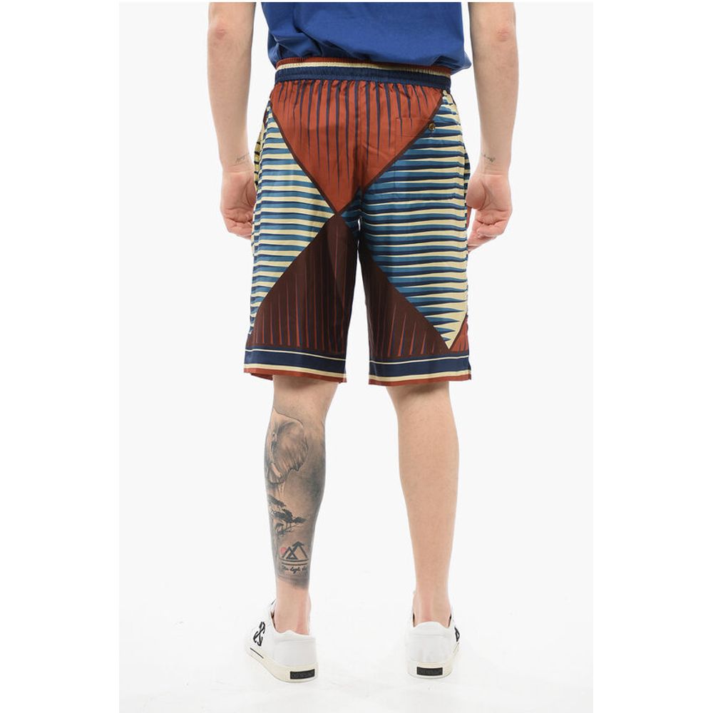 Geometric Patterned Silk Shorts