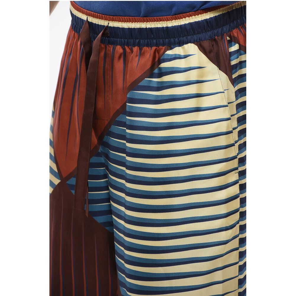 Geometric Patterned Silk Shorts