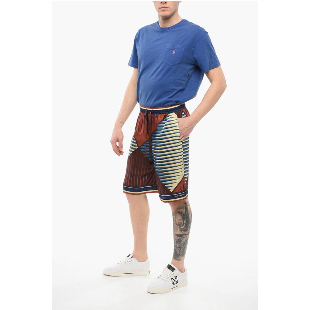 Geometric Patterned Silk Shorts