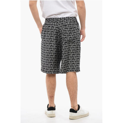 Chain Printed Silk Shorts with Elastic Waistband