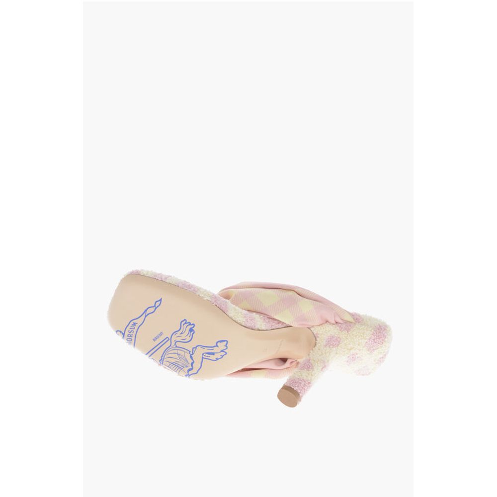 Tartan Fabric Thong Sandals 9cm