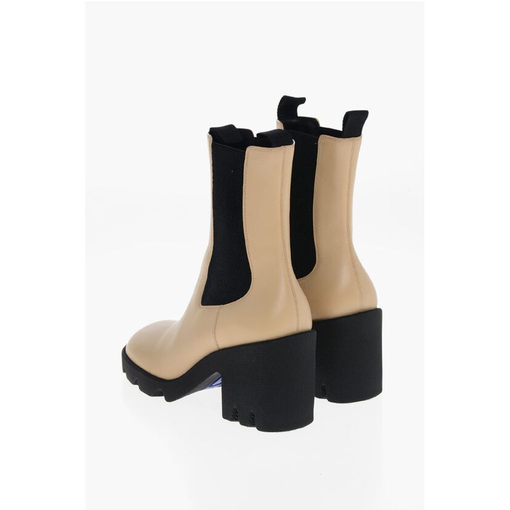 Leather Chelsea Booties with Carrion Sole 8cm