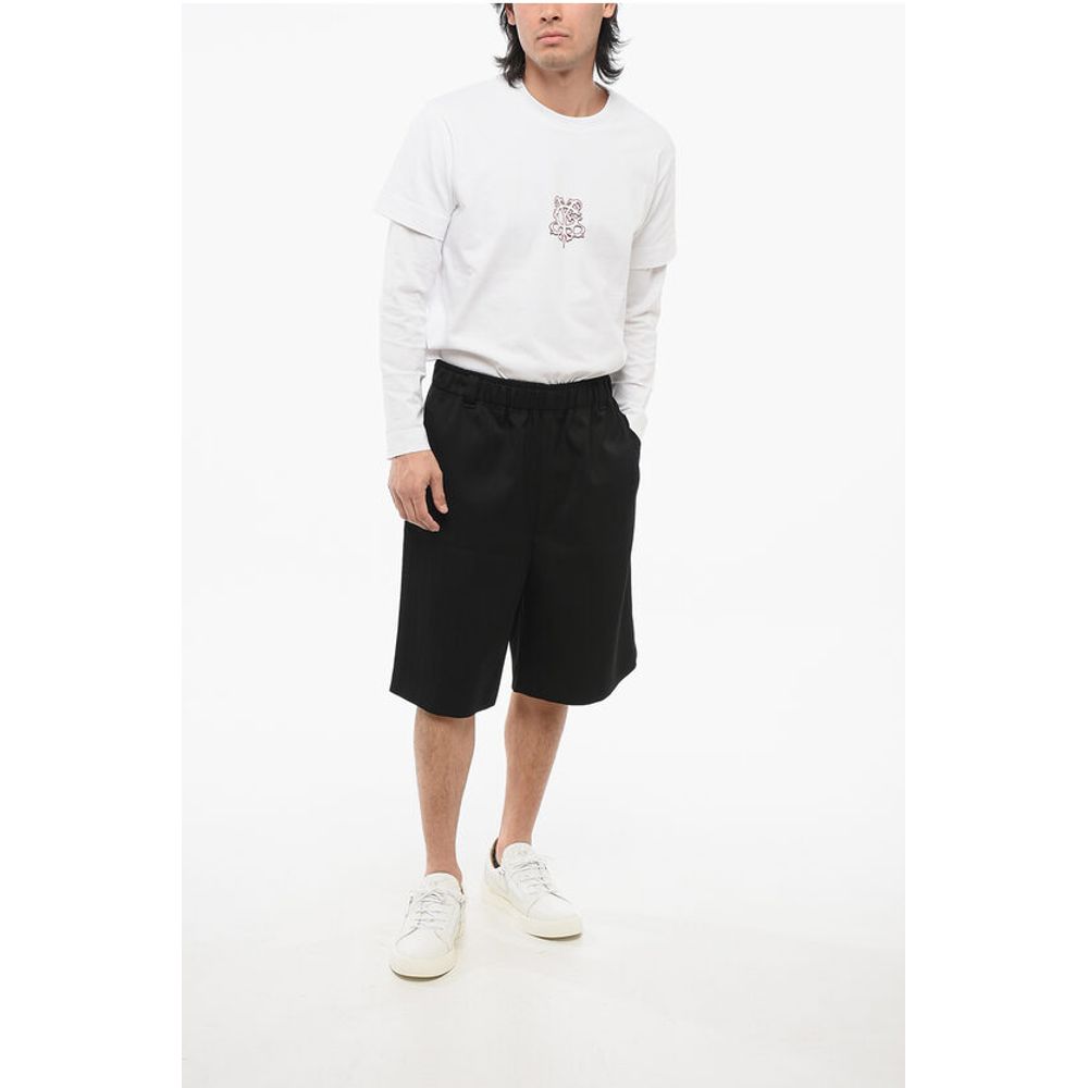 Jacquard Wool JUEGO Shorts with Elastic Waistband