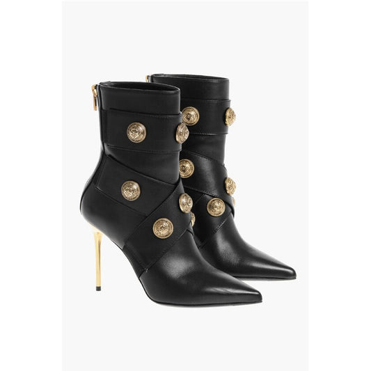 Leather ALMA Ankle Boots with Jewel Buttons