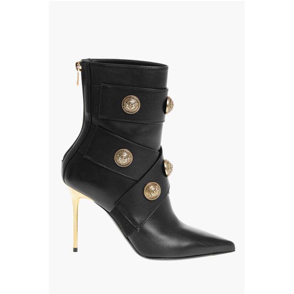Leather ALMA Ankle Boots with Jewel Buttons
