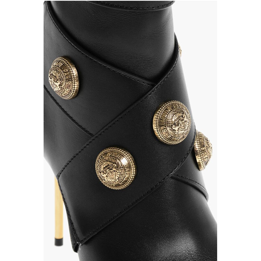 Leather ALMA Ankle Boots with Jewel Buttons