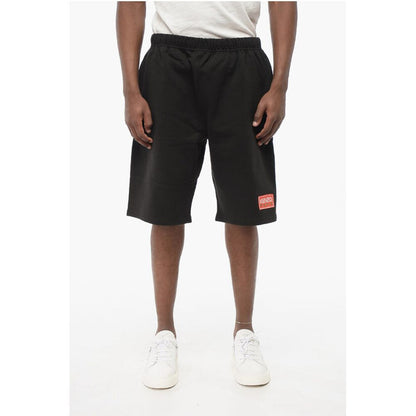 Brushed Cotton Shorts with Logo Patch