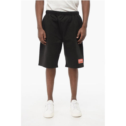 Brushed Cotton Shorts with Logo Patch