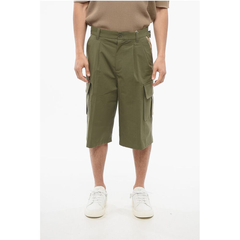 Cotton Cargo Shorts with Monogram Inserts