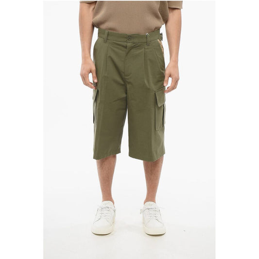 Cotton Cargo Shorts with Monogram Inserts
