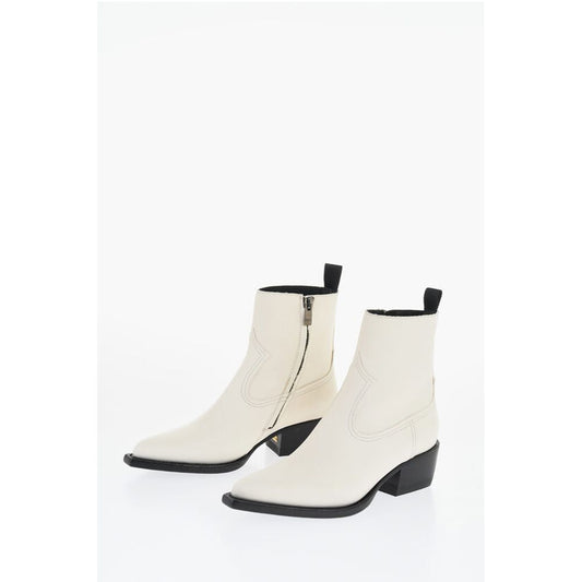 Leather Western Boots with Point Toe 5,5cm