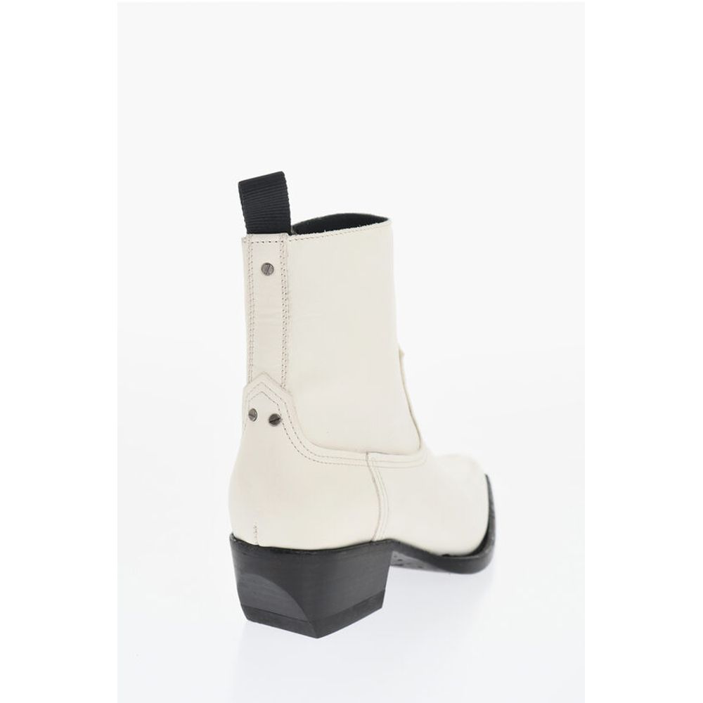 Leather Western Boots with Point Toe 5,5cm