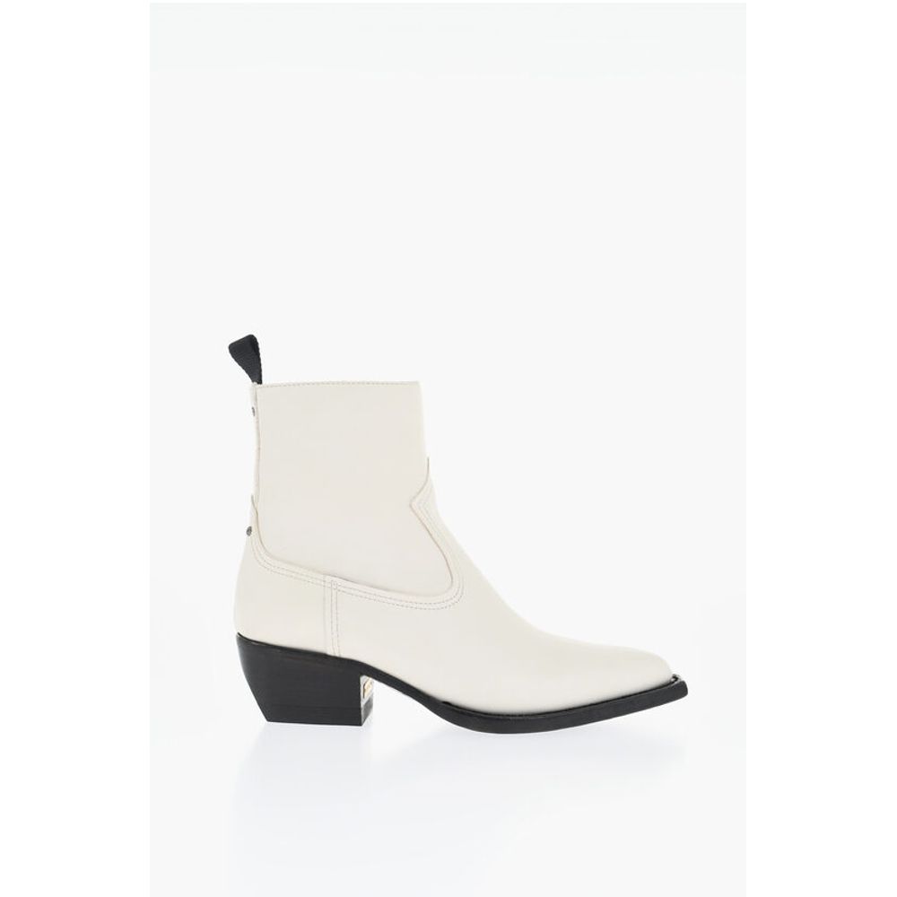 Leather Western Boots with Point Toe 5,5cm