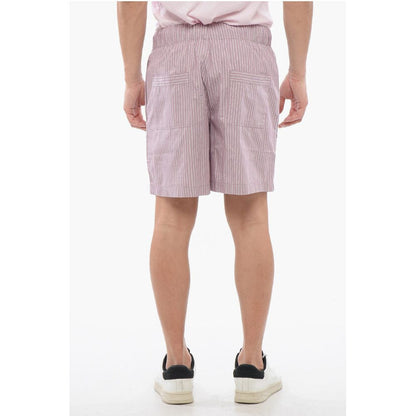 TEKLA Striped Cotton Shorts with Drawstring Waist