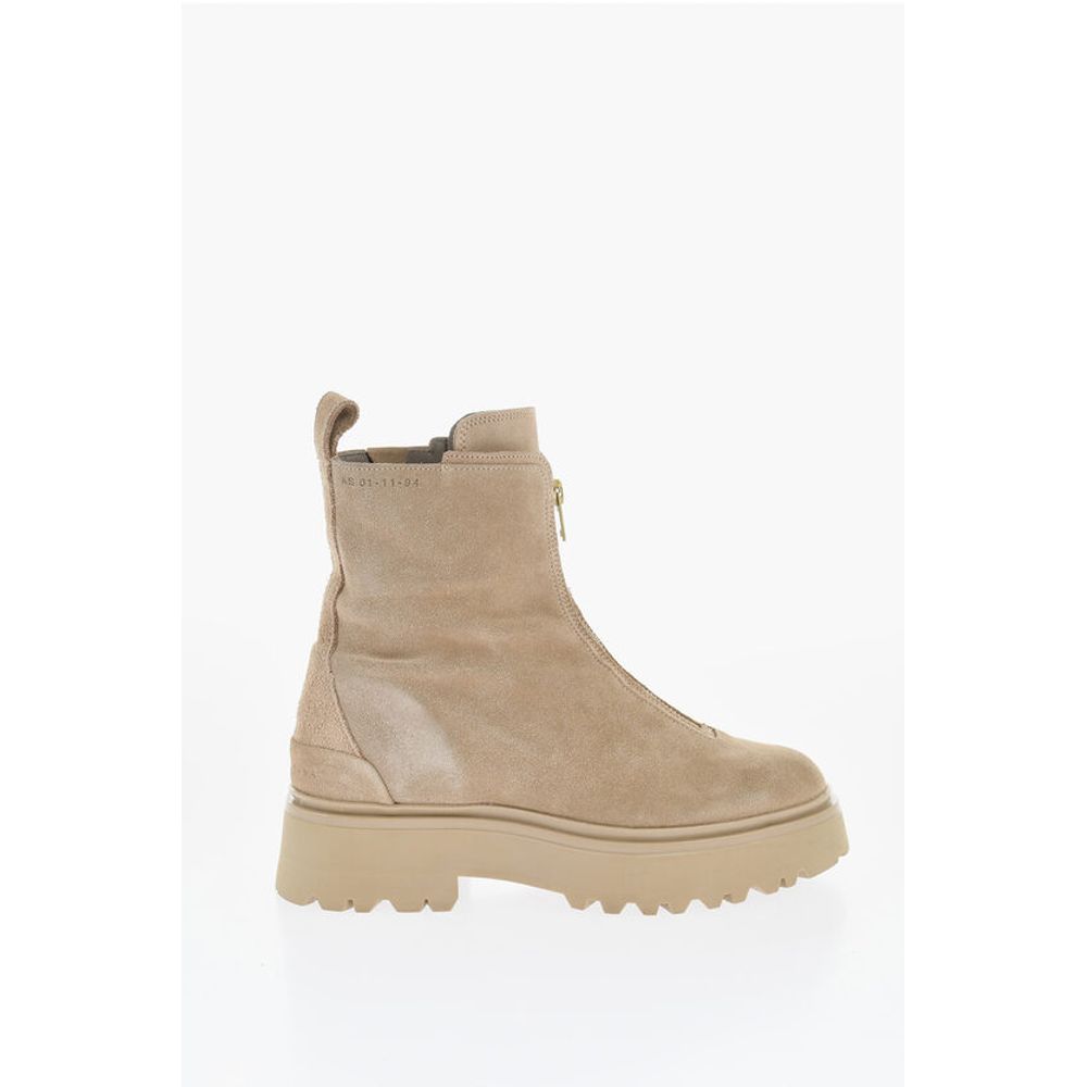 Leather OPHELIA Booties with Frontal Zip