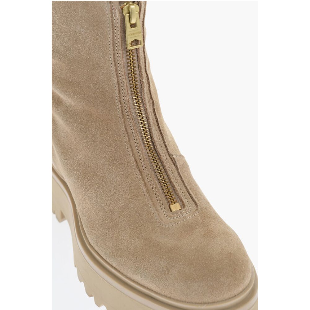 Leather OPHELIA Booties with Frontal Zip
