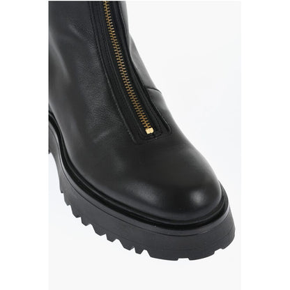 Leather OPHELIA Booties with Frontal Zip
