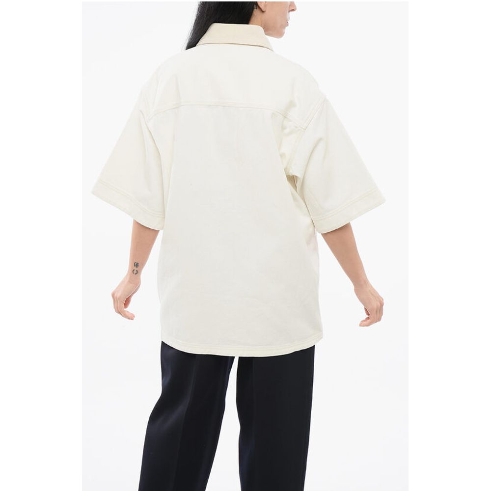 Denim Overshirt with Contrasting Sleeves