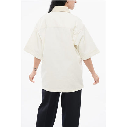 Denim Overshirt with Contrasting Sleeves