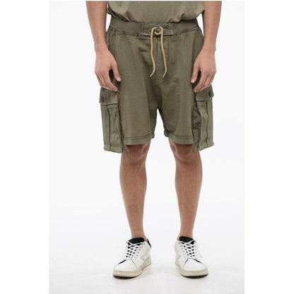 Brushed Cotton Cargo Shorts with Rope Drawstring
