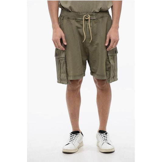 Brushed Cotton Cargo Shorts with Rope Drawstring