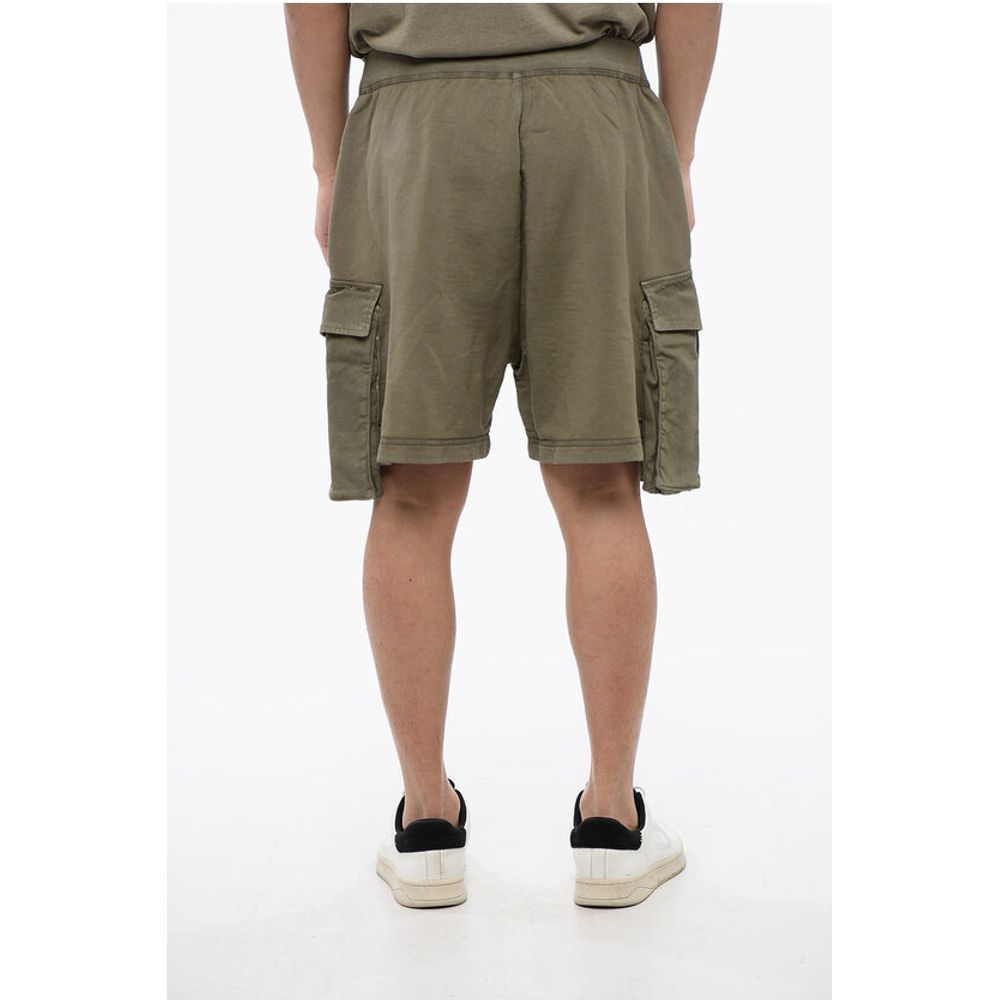 Brushed Cotton Cargo Shorts with Rope Drawstring